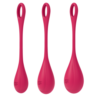 boules de geisha  yoni power 1 satisfyer   set de 3  rouge