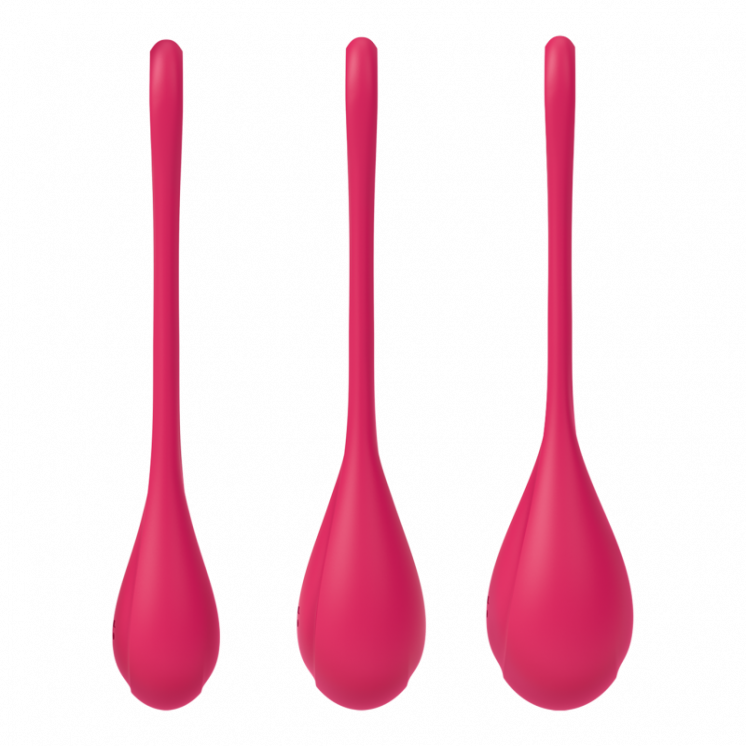 boules de geisha  yoni power 1 satisfyer   set de 3  rouge