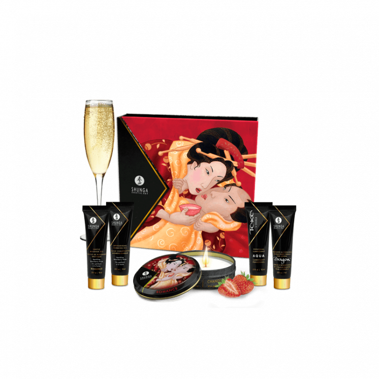 shunga : kit secret de geisha  vin pétillant à la fraise