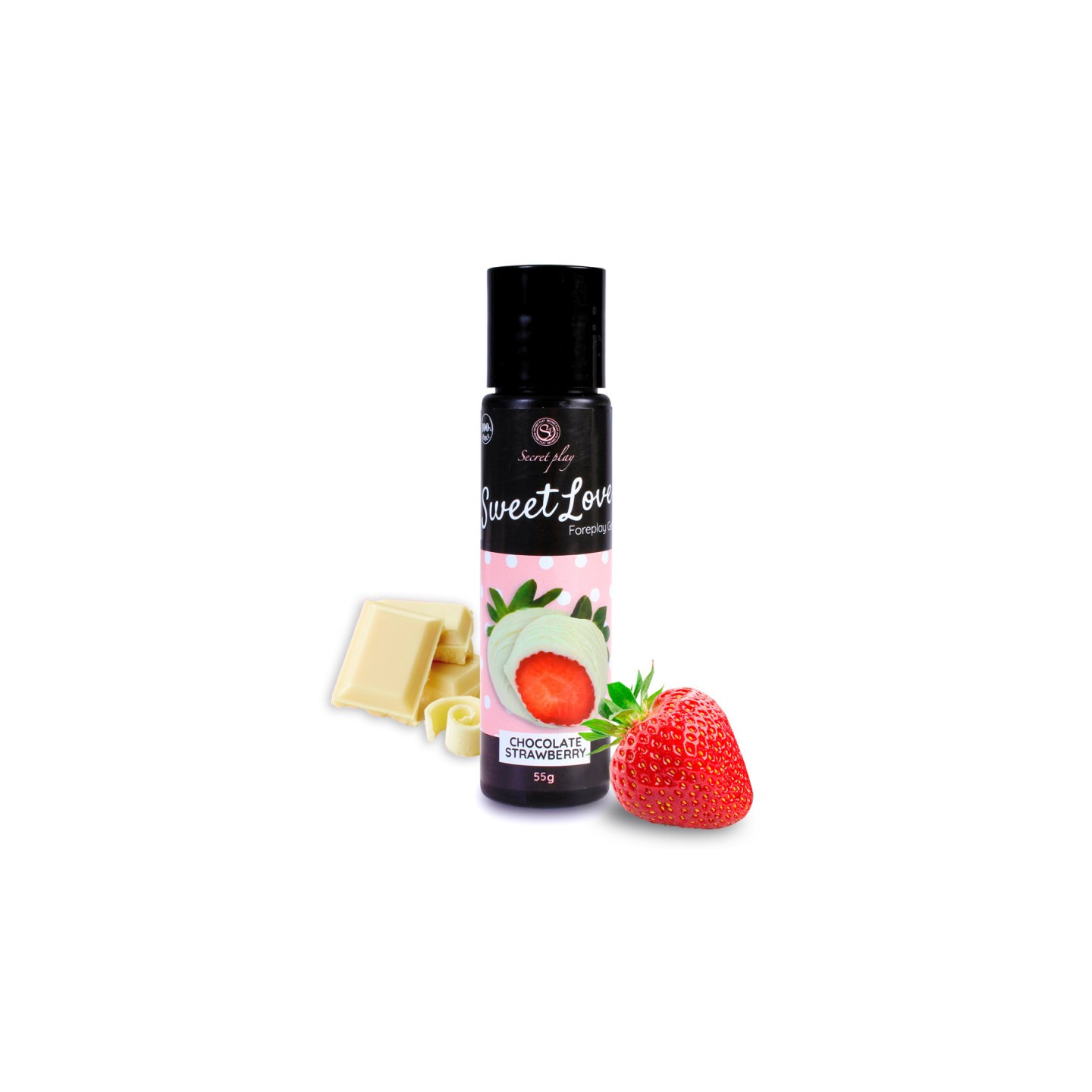 secret play : gel comestible chocolat blanc aux fraises