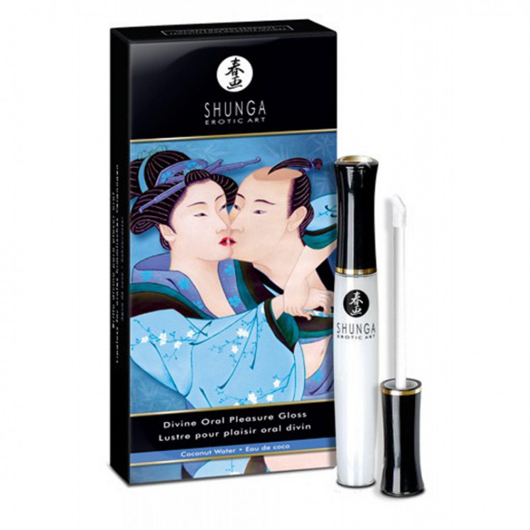 cosmetiques intimes shunga  gloss pour plaisir oral divin  eau de coco