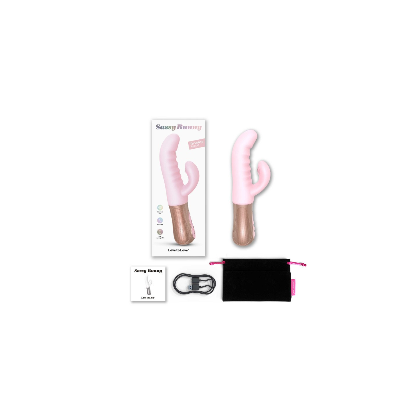 sextoys  love to love  vibromasseur rabbit sassy bunny  baby pink