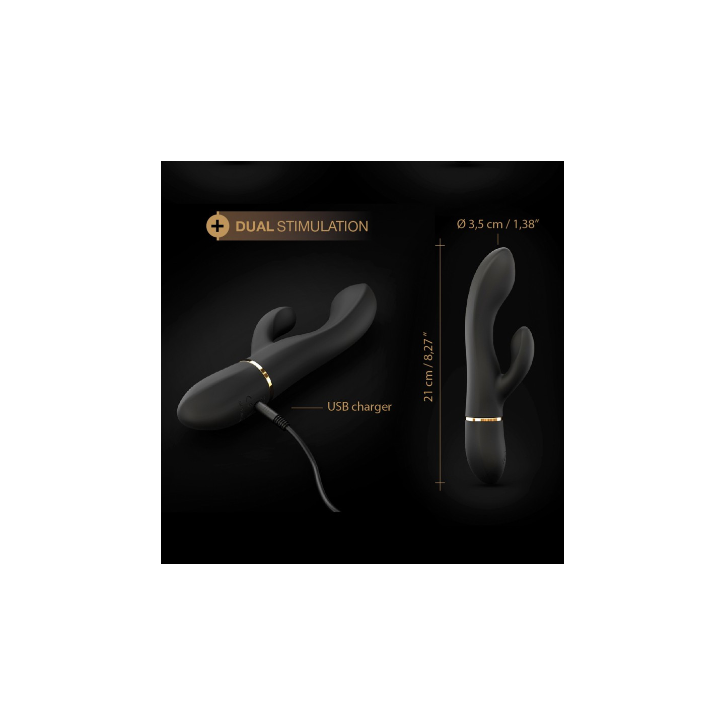 sextoys  dorcel  sextoys  vibromasseur dorcel glam rabbit noir et or