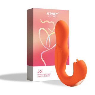 joi  vibromasseur tête rotative et stimulateur clitoridien  orange