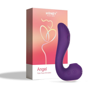 angel  vibromasseur 3 en 1 point g et léchage du clitoris  violet honey play box