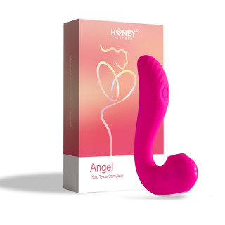 angel  vibromasseur 3 en 1 point g et léchage du clitoris  rose honey play box