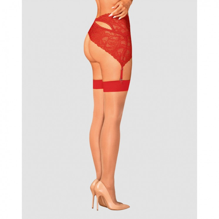  lingerie s814 bas jarretelles rouge