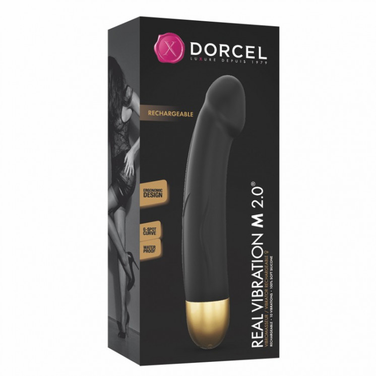  sextoys  vibromasseur dorcel real vibration m 22 cm 2.0 noir