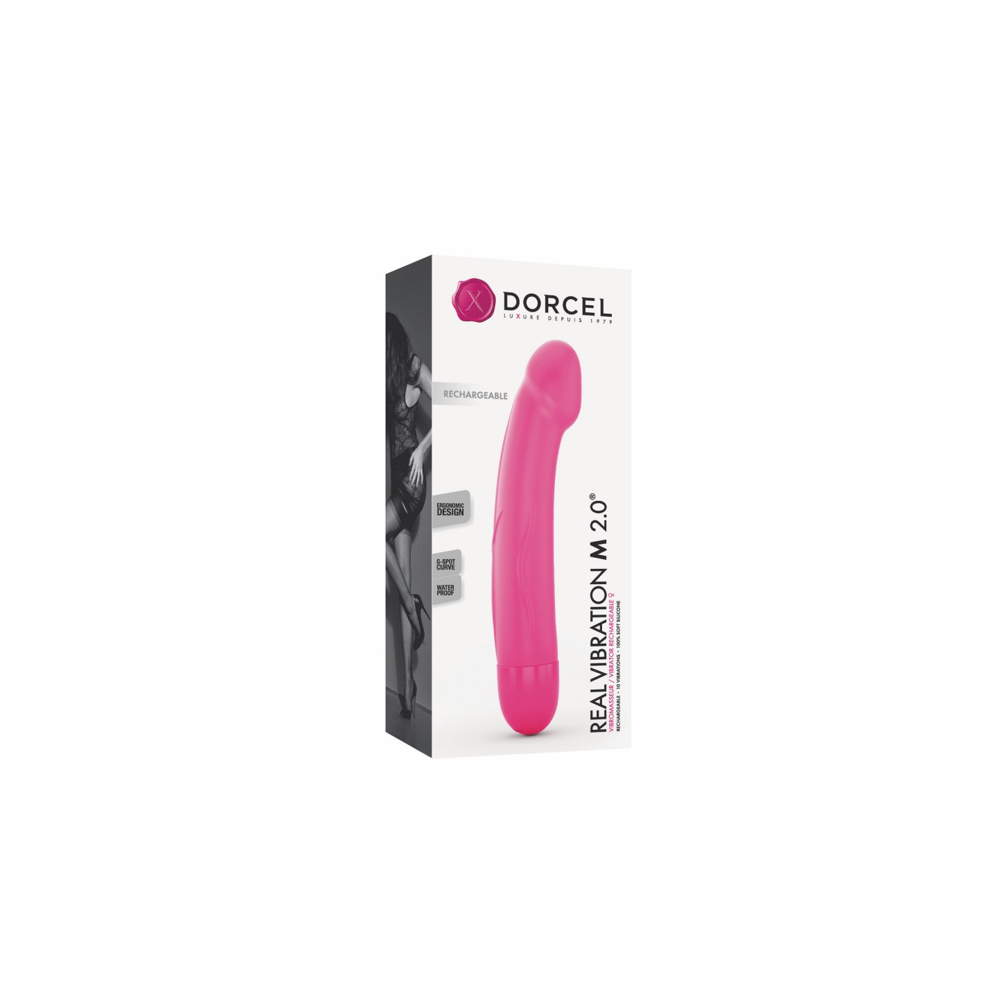  sextoys  vibromasseur dorcel real vibration m 22 cm 2.0 rose