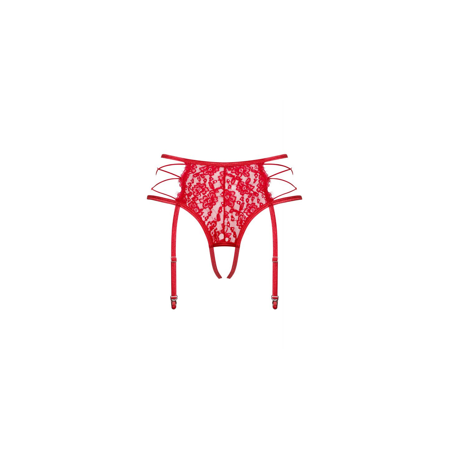 portejarretelles rouge sexy en fine dentelle de la marque obsessive