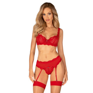 amor cherris ensemble 3 pièces  rouge obsessive par tendance sensuelle