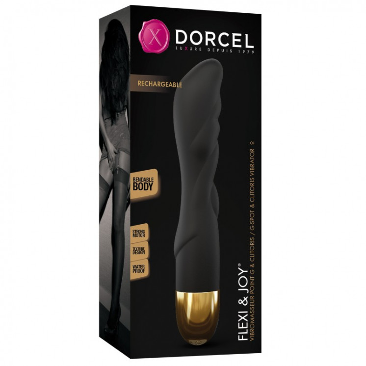 vibromasseur dorcel  flexi & joy  noir & or