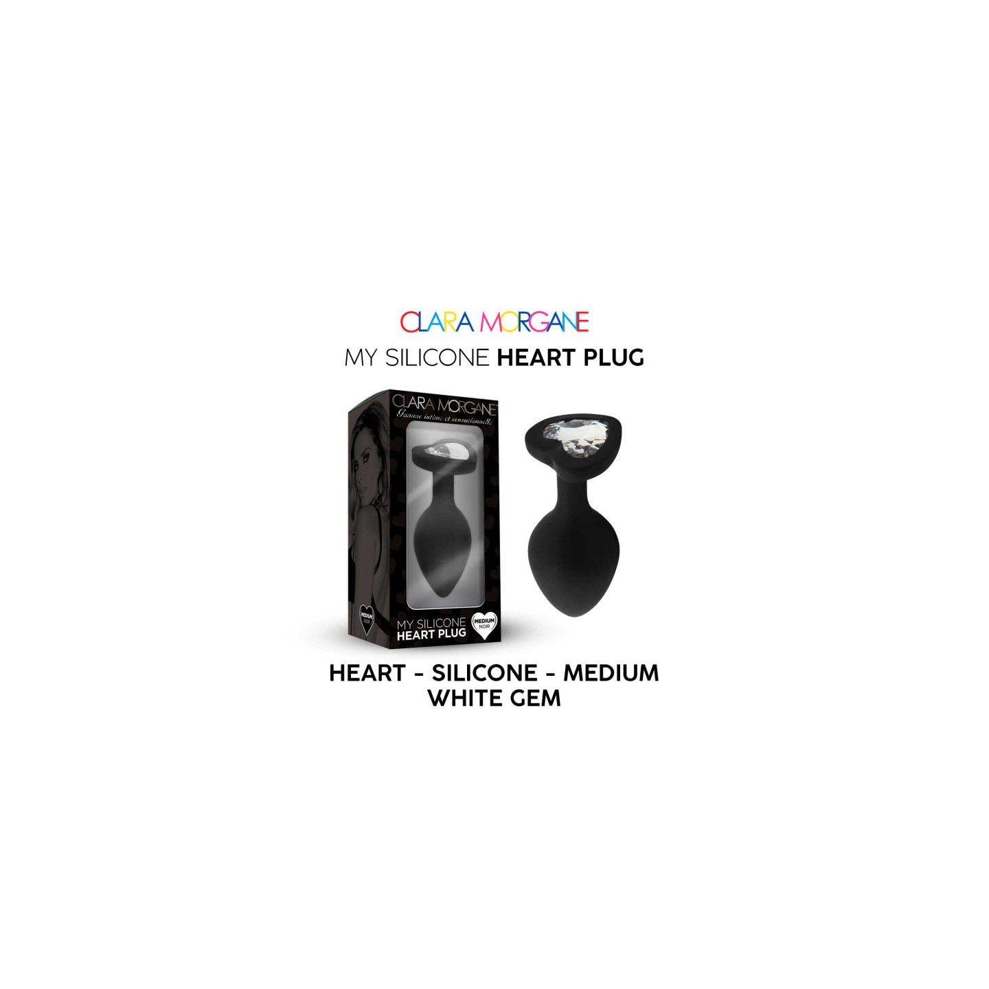 my silicone heart plug  noir clara morgane