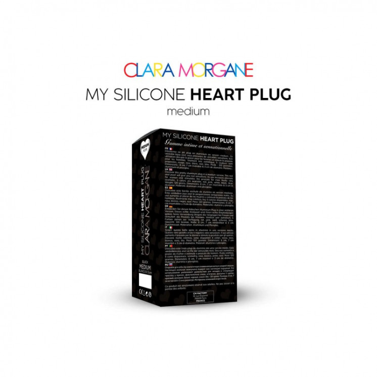 my silicone heart plug  noir clara morgane