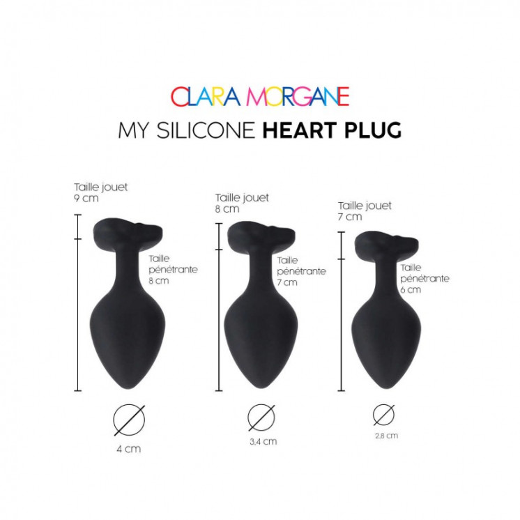 my silicone heart plug  noir clara morgane