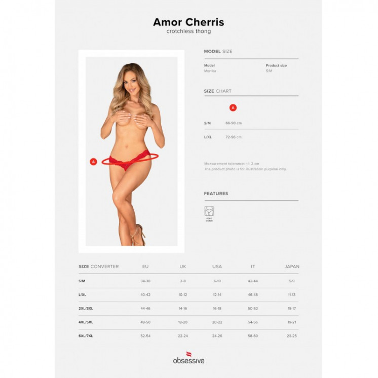 amor cherris string ouvert  rouge